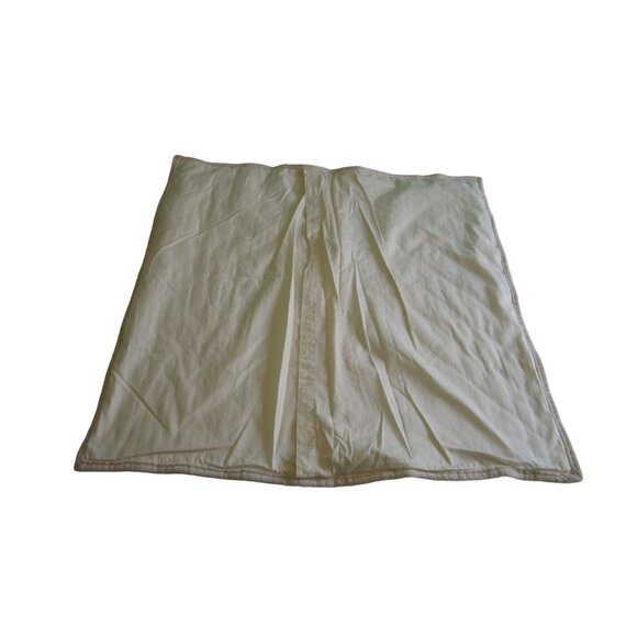 Pottery Barn Quilted Velvet Euro Square Pillow Sham 26x26 Ivory Cotton Blend GUC - Picture 6 of 11